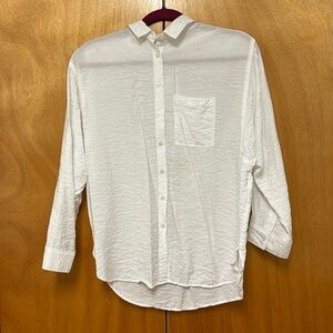 Loft White Button Down Blouse